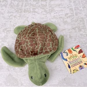 Wild and Wonderful Beanbag Green Ocean Sea Turtle Stuffed Animal Plush Toy 90s